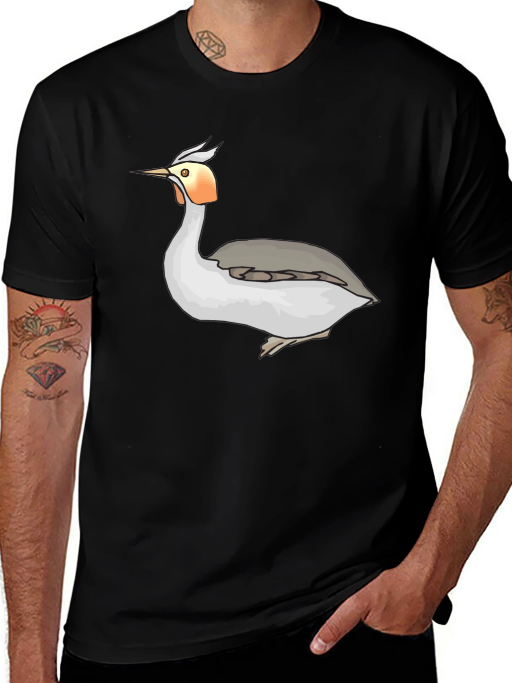 Cool Bird Graphic Tee - Black Unisex T-Shirt