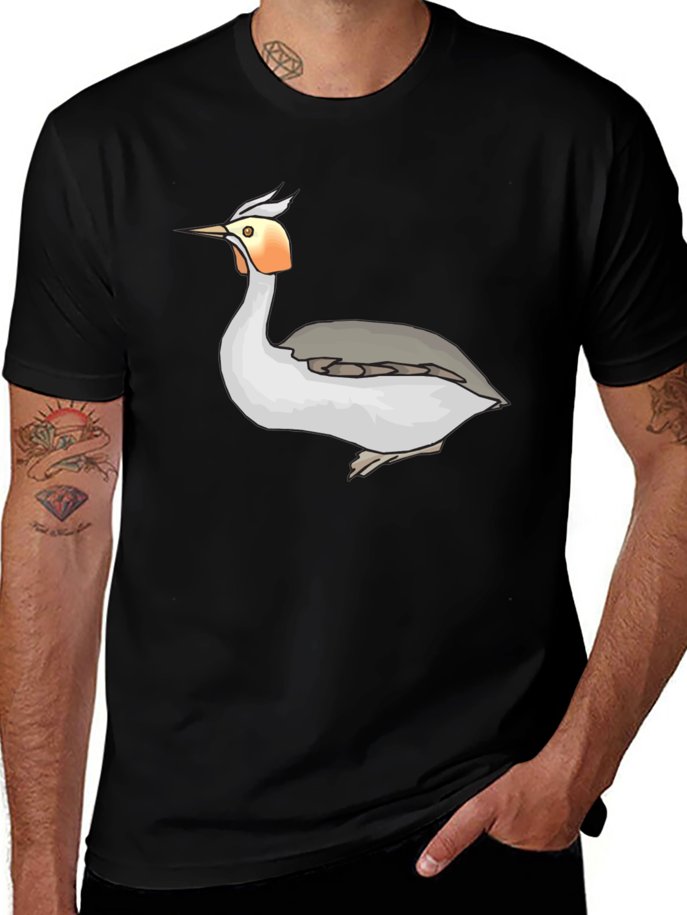 Cool Bird Graphic Tee - Black Unisex T-Shirt