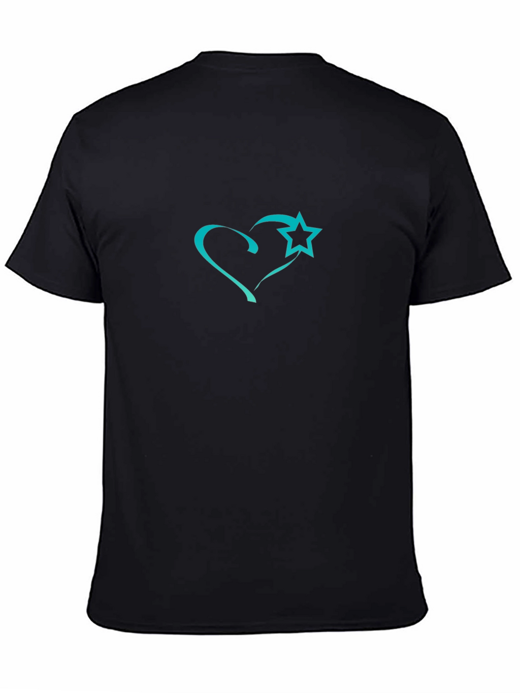 Heart and Star Graphic Black T-Shirt