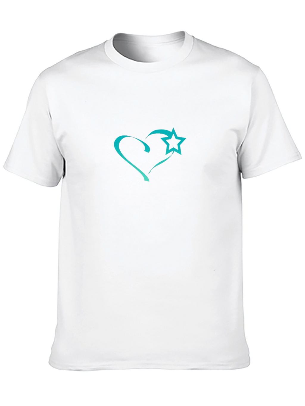 Heart and Star Graphic Black T-Shirt