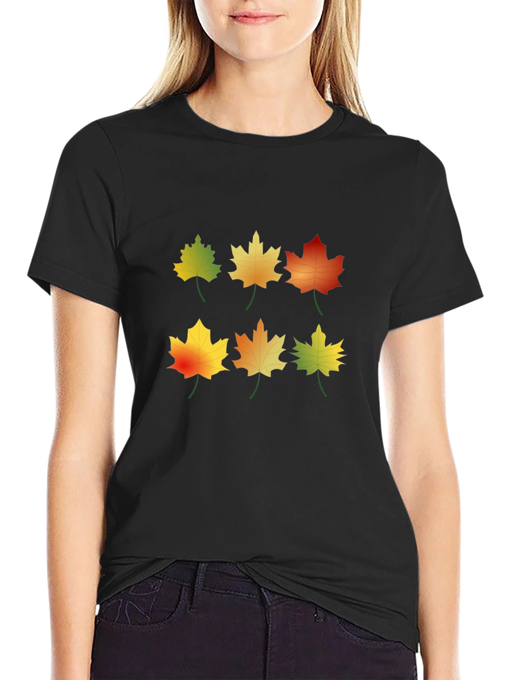 Autumn Leaves Graphic Tee - Nature Inspired Design