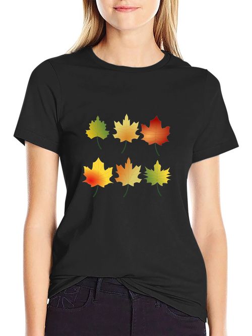 Autumn Leaves Graphic Tee - Nature Inspired Design