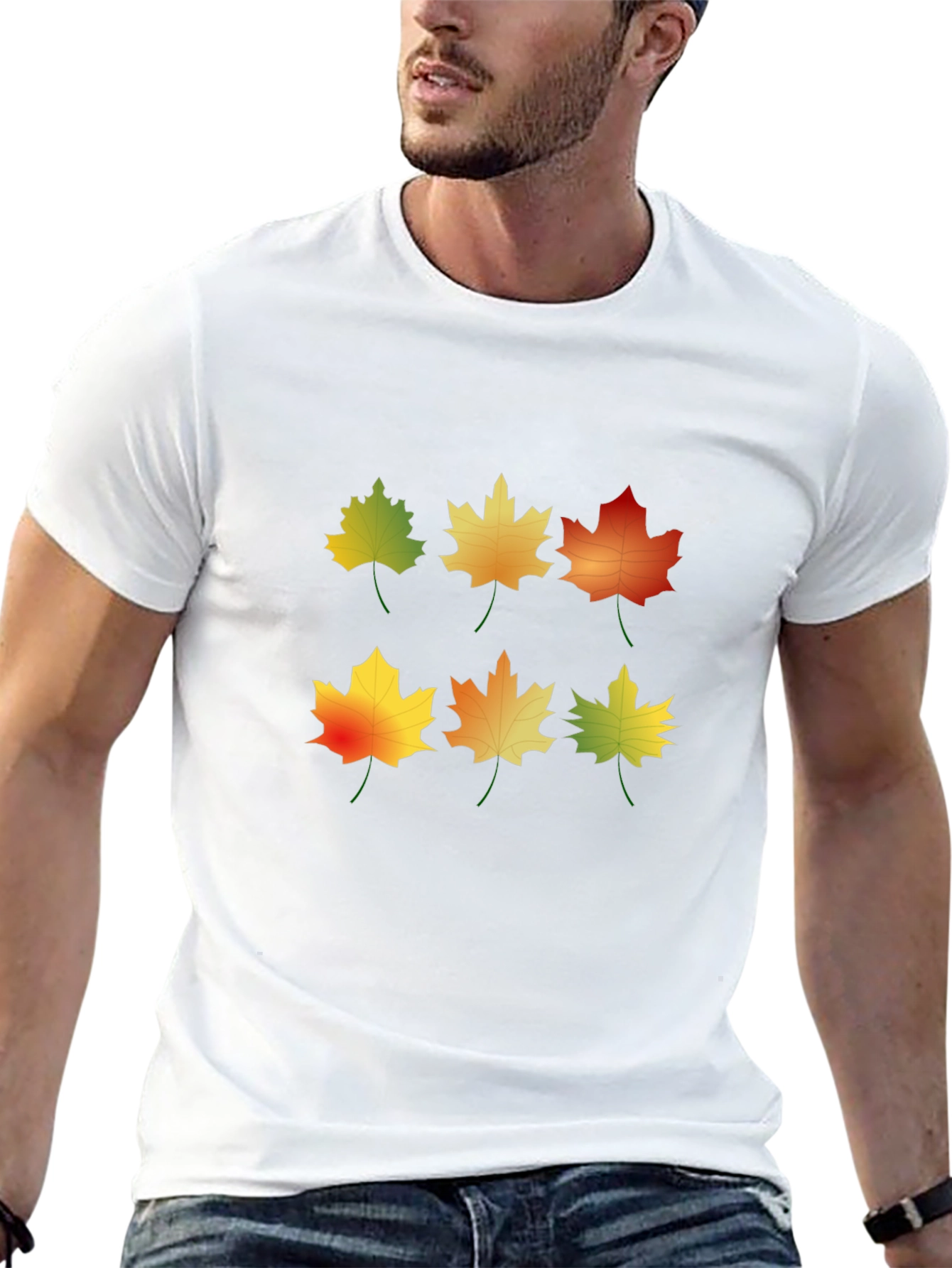 Autumn Leaves Graphic Tee - Nature Inspired Design