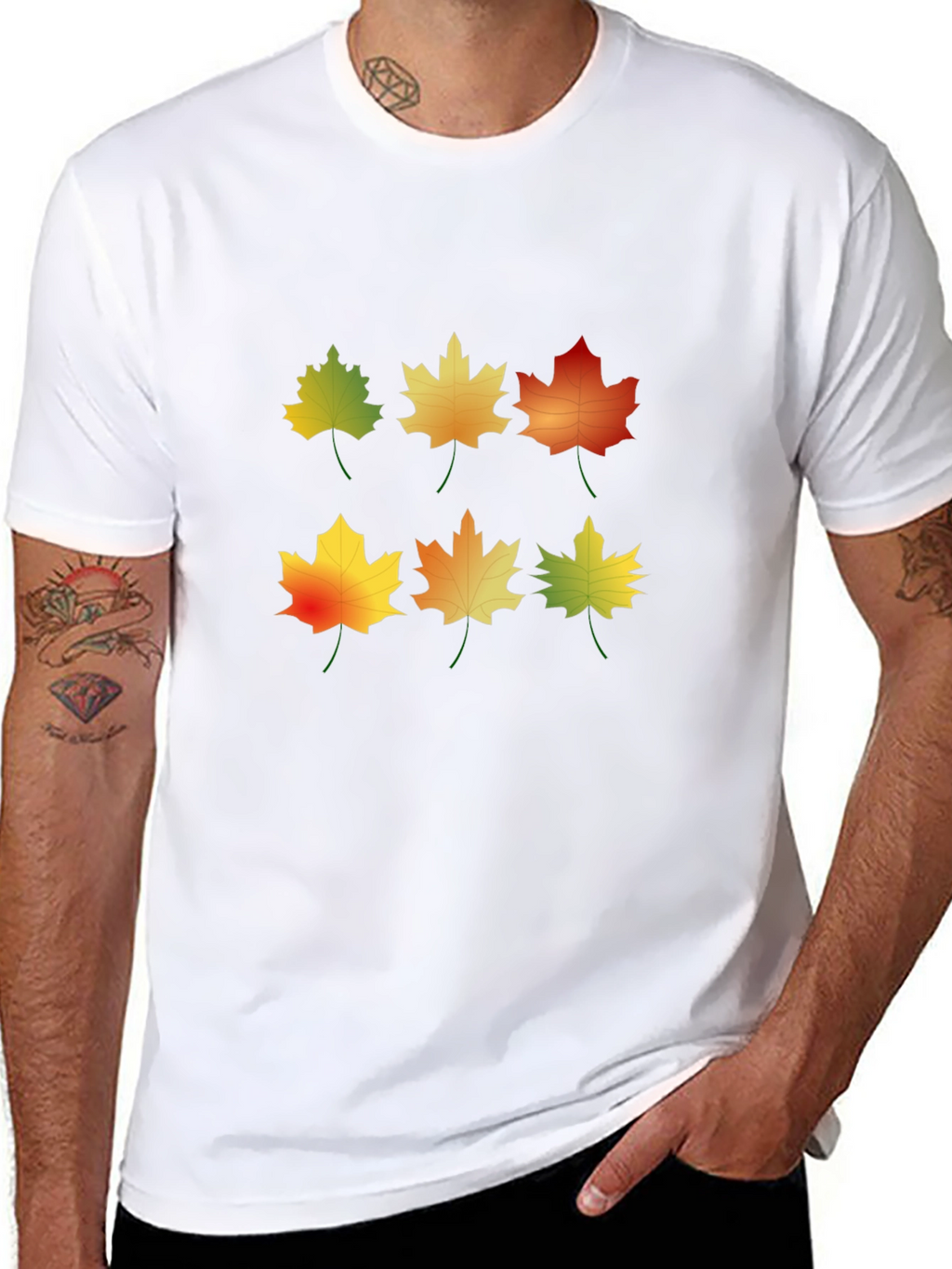 Autumn Leaves Graphic Tee - Nature Inspired Design