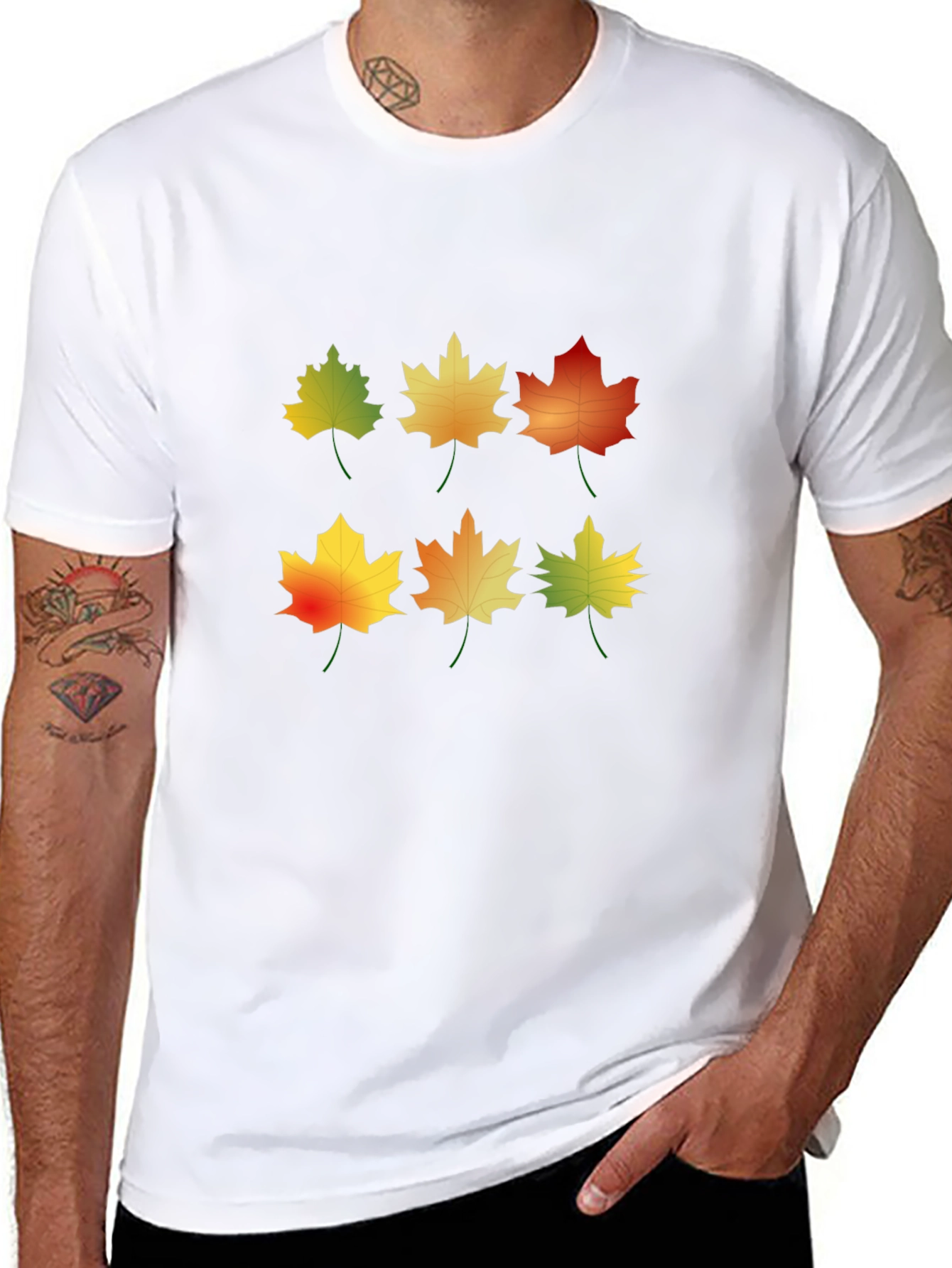 Autumn Leaves Graphic Tee - Nature Inspired Design