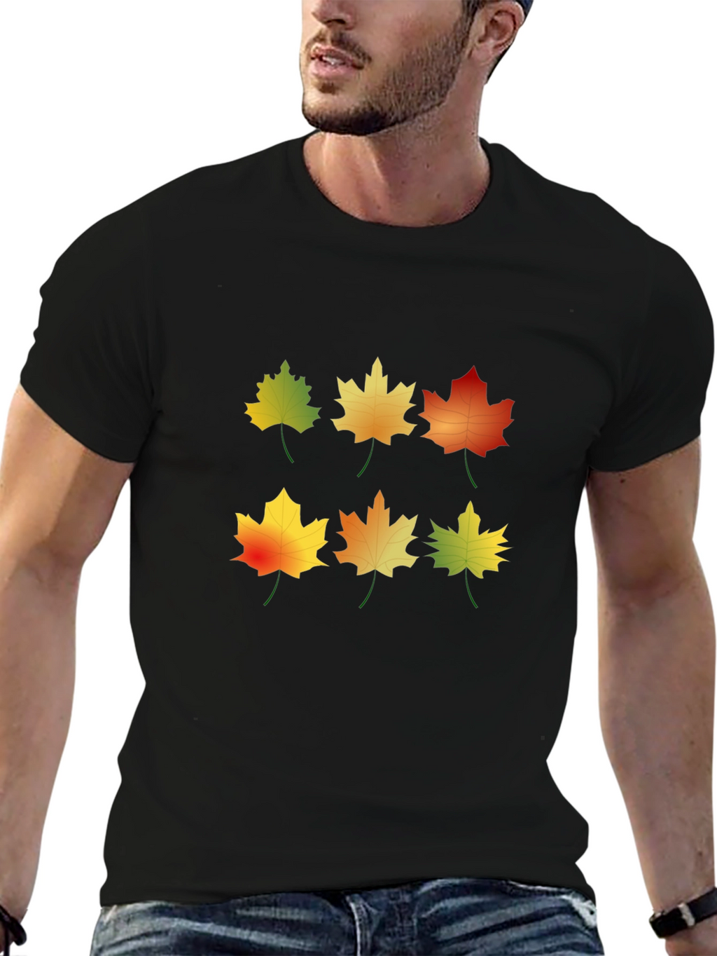 Autumn Leaves Graphic Tee - Nature Inspired Design