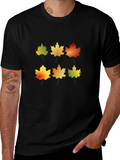 Autumn Leaves Graphic Tee - Nature Inspired Design