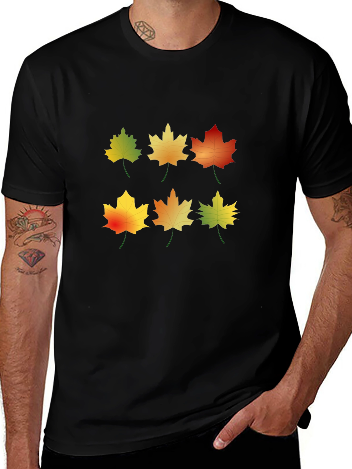 Autumn Leaves Graphic Tee - Nature Inspired Design