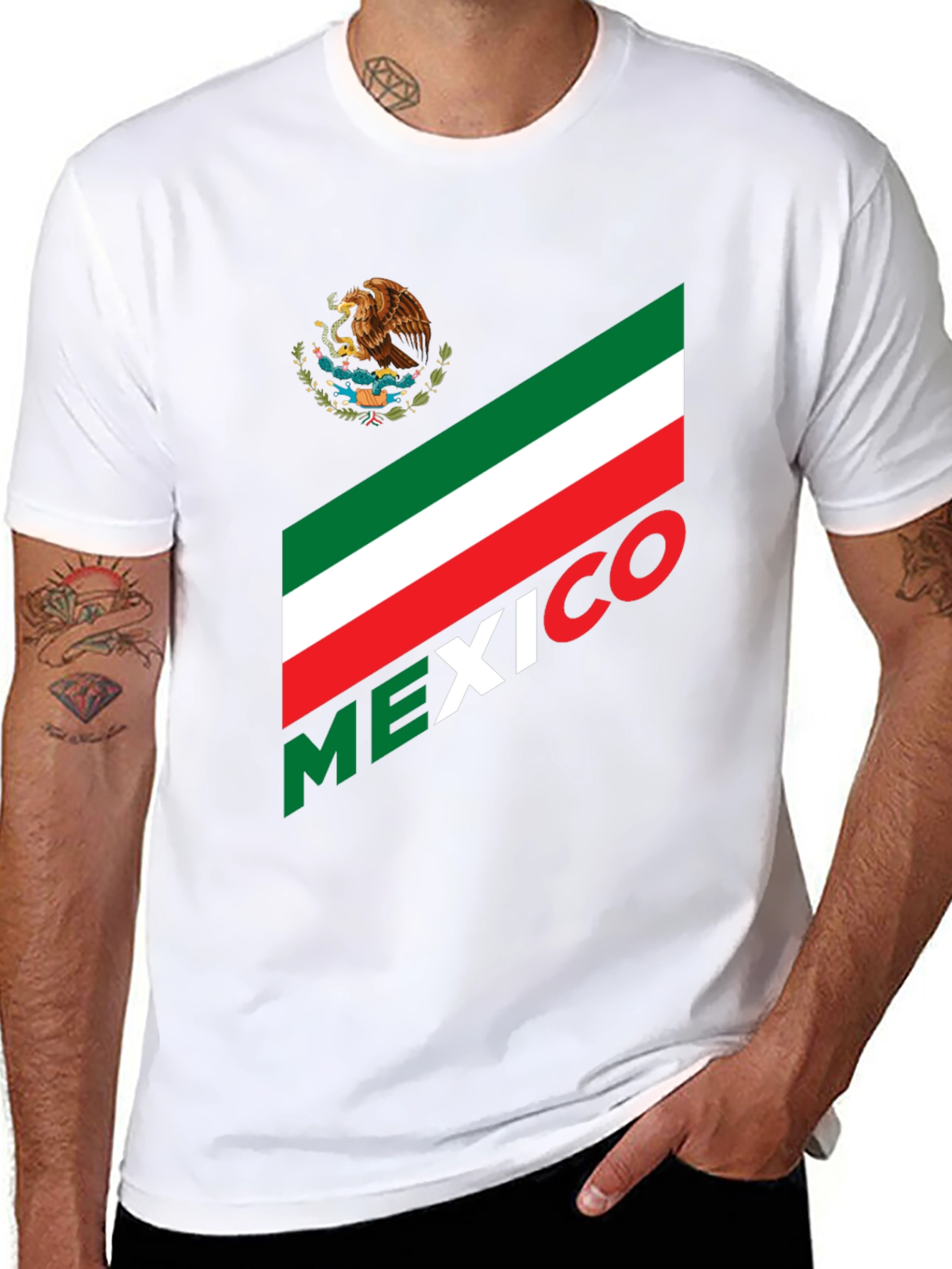 Mexico Flag T-Shirt - Black Graphic Tee