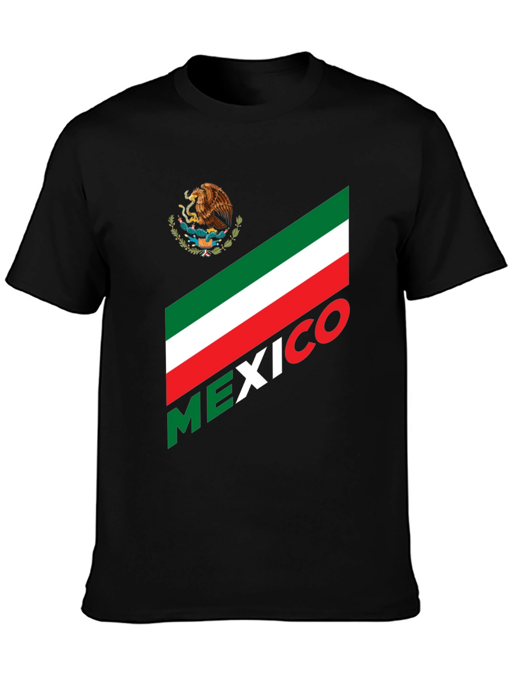Mexico Flag T-Shirt - Black Graphic Tee