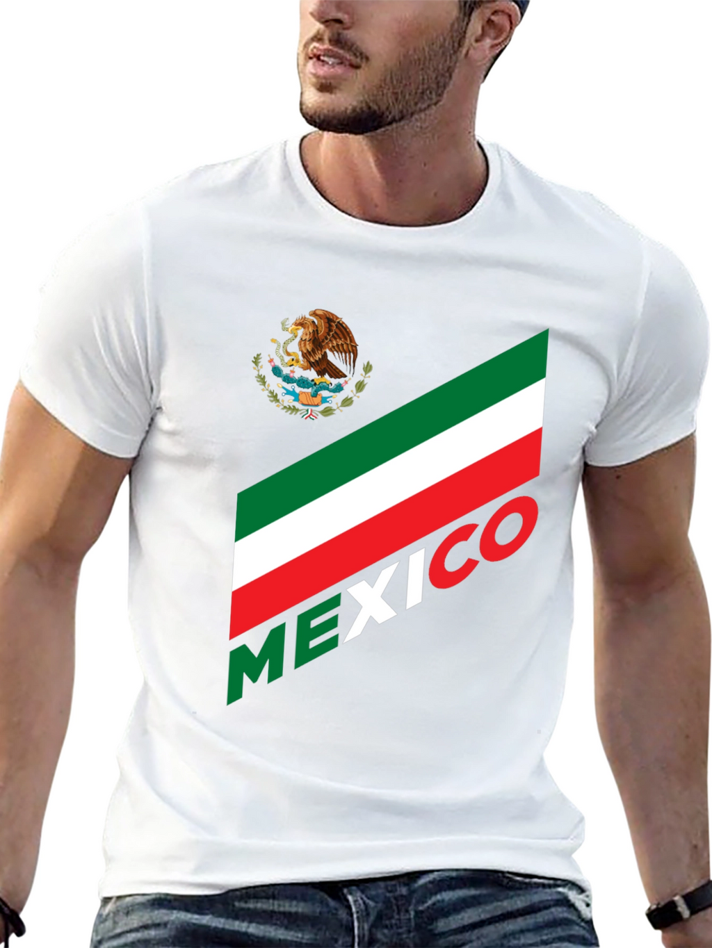 Mexico Flag T-Shirt - Black Graphic Tee