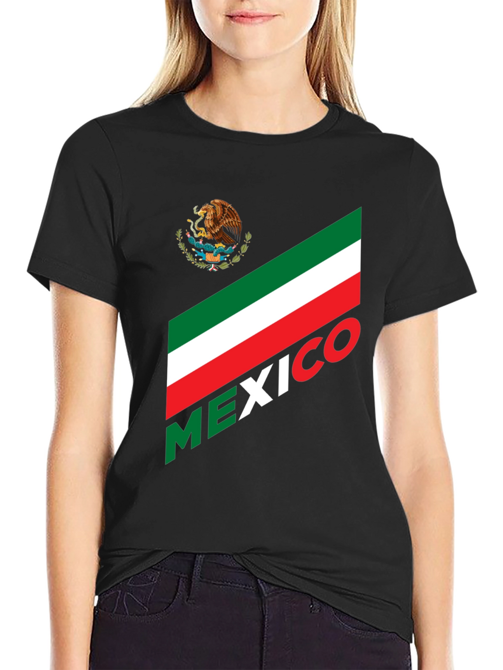 Mexico Flag T-Shirt - Black Graphic Tee