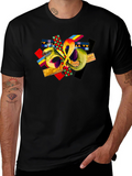 Abstract Art Graphic T-Shirt - Black