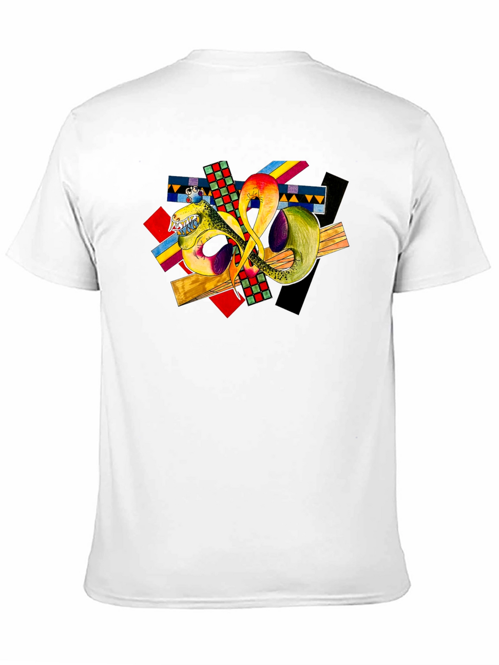 Abstract Art Graphic T-Shirt - Black