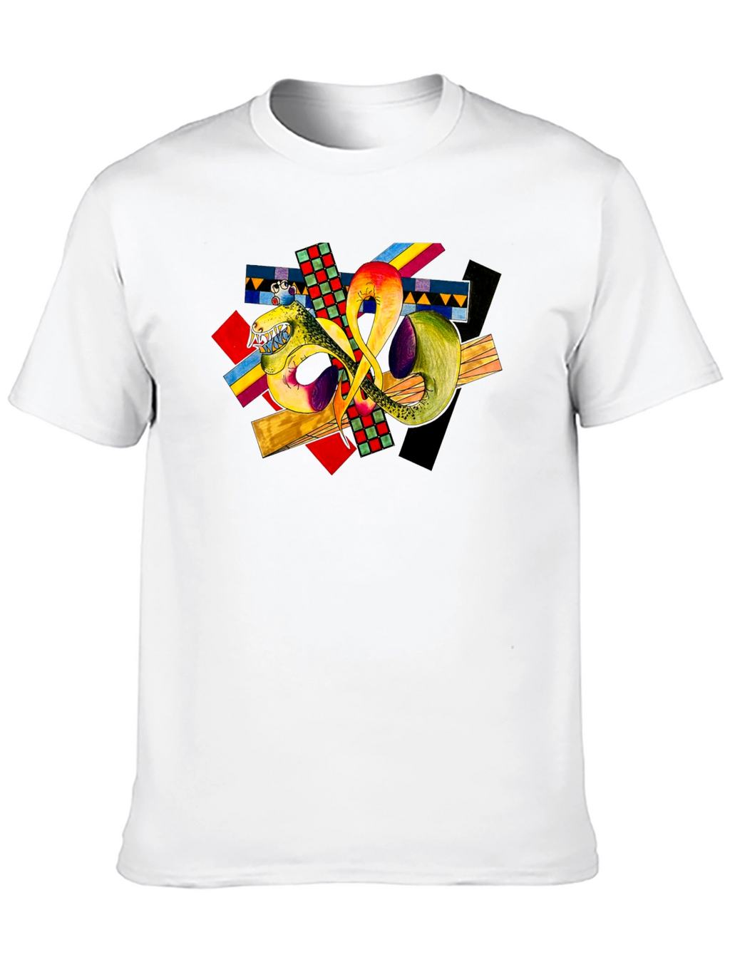 Abstract Art Graphic T-Shirt - Black