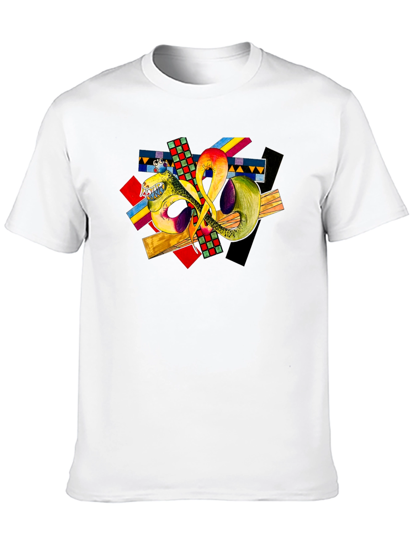 Abstract Art Graphic T-Shirt - Black