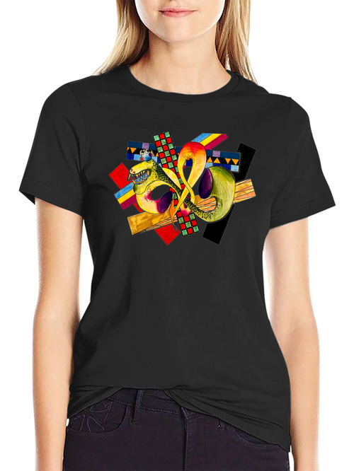 Abstract Art Graphic T-Shirt - Black