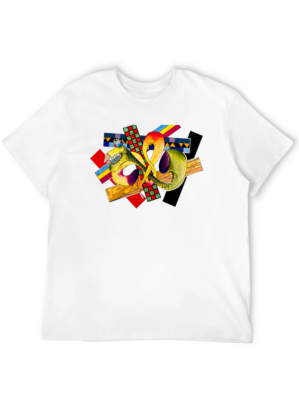 Abstract Art Graphic T-Shirt - Black