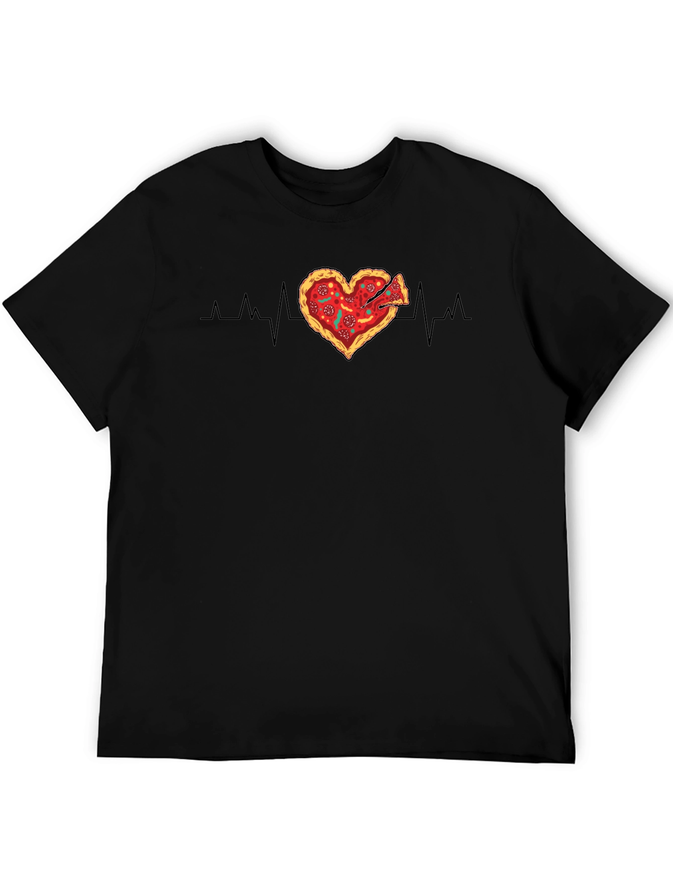 Pizza Heartbeat Graphic Tee - Food Lovers T-Shirt