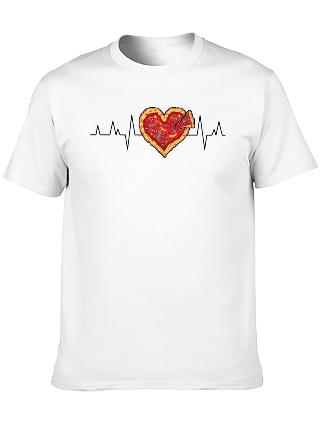 Pizza Heartbeat Graphic Tee - Food Lovers T-Shirt