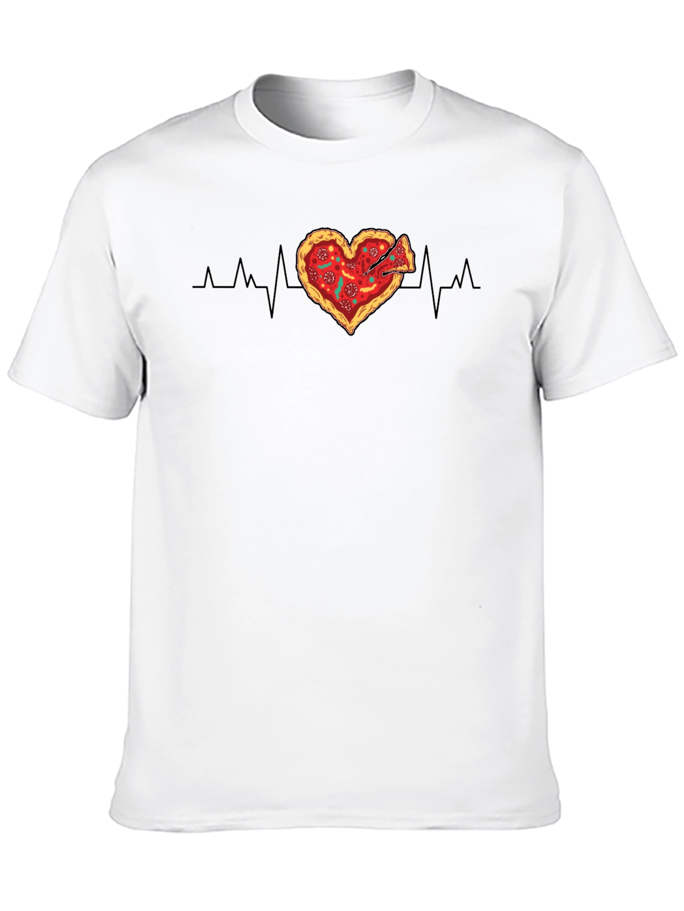 Pizza Heartbeat Graphic Tee - Food Lovers T-Shirt