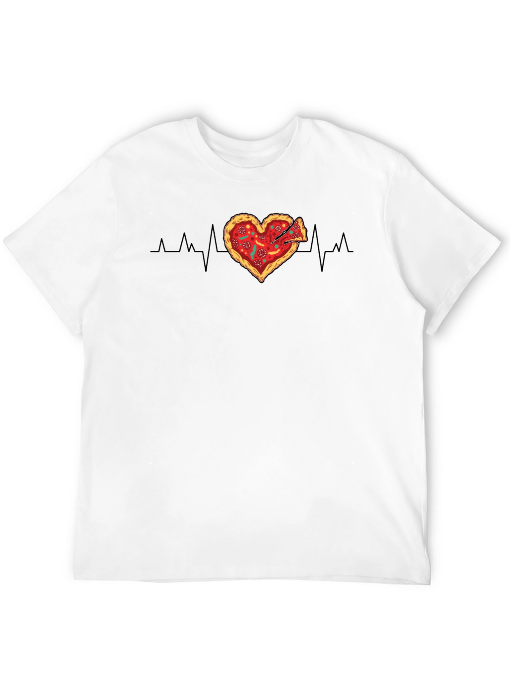 Pizza Heartbeat Graphic Tee - Food Lovers T-Shirt