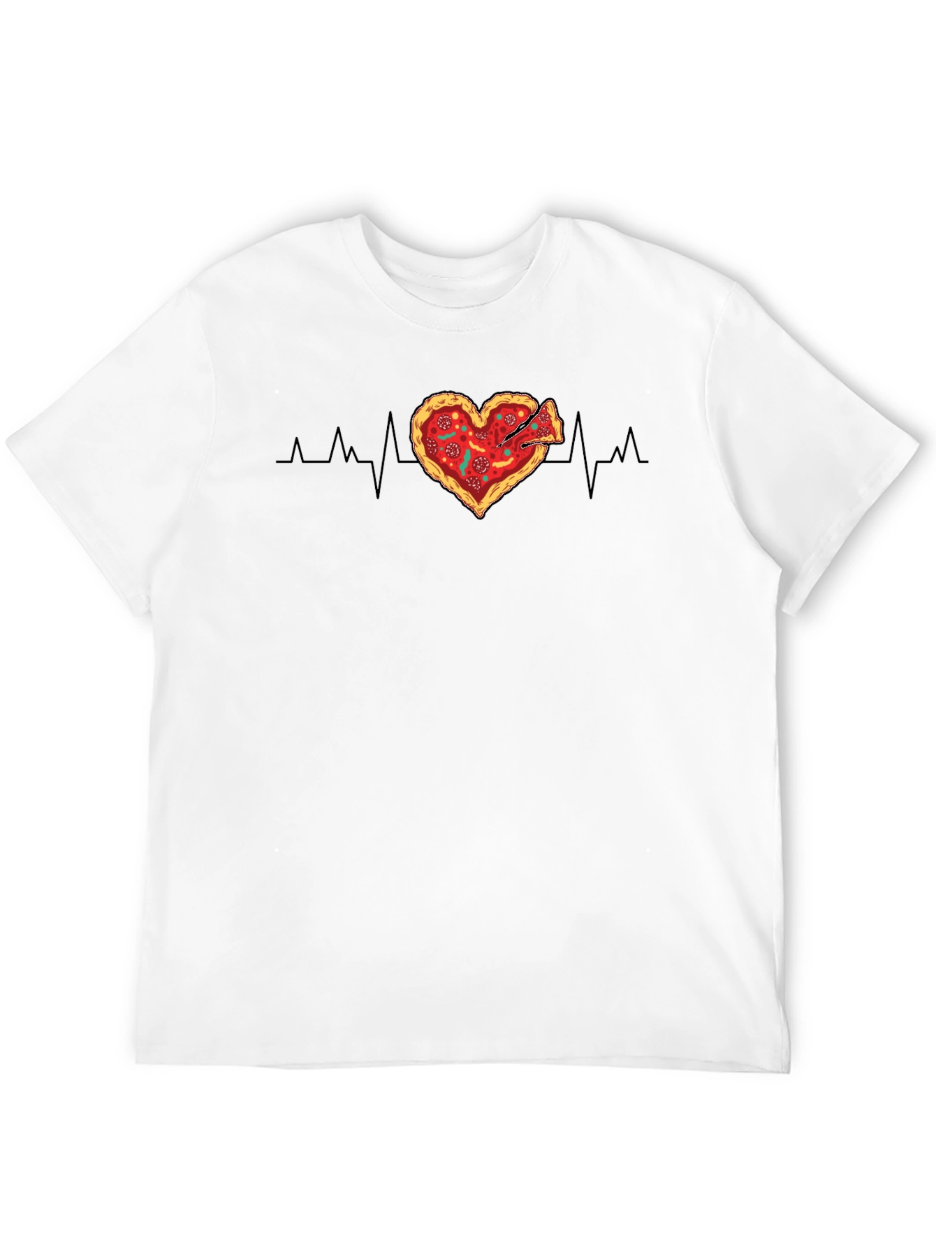 Pizza Heartbeat Graphic Tee - Food Lovers T-Shirt