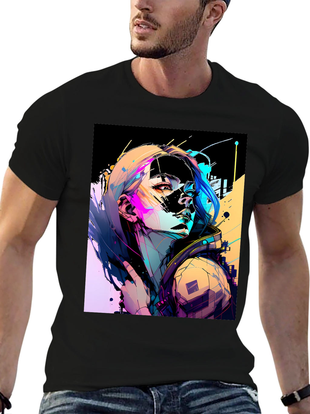 Cyberpunk Art Black T-Shirt