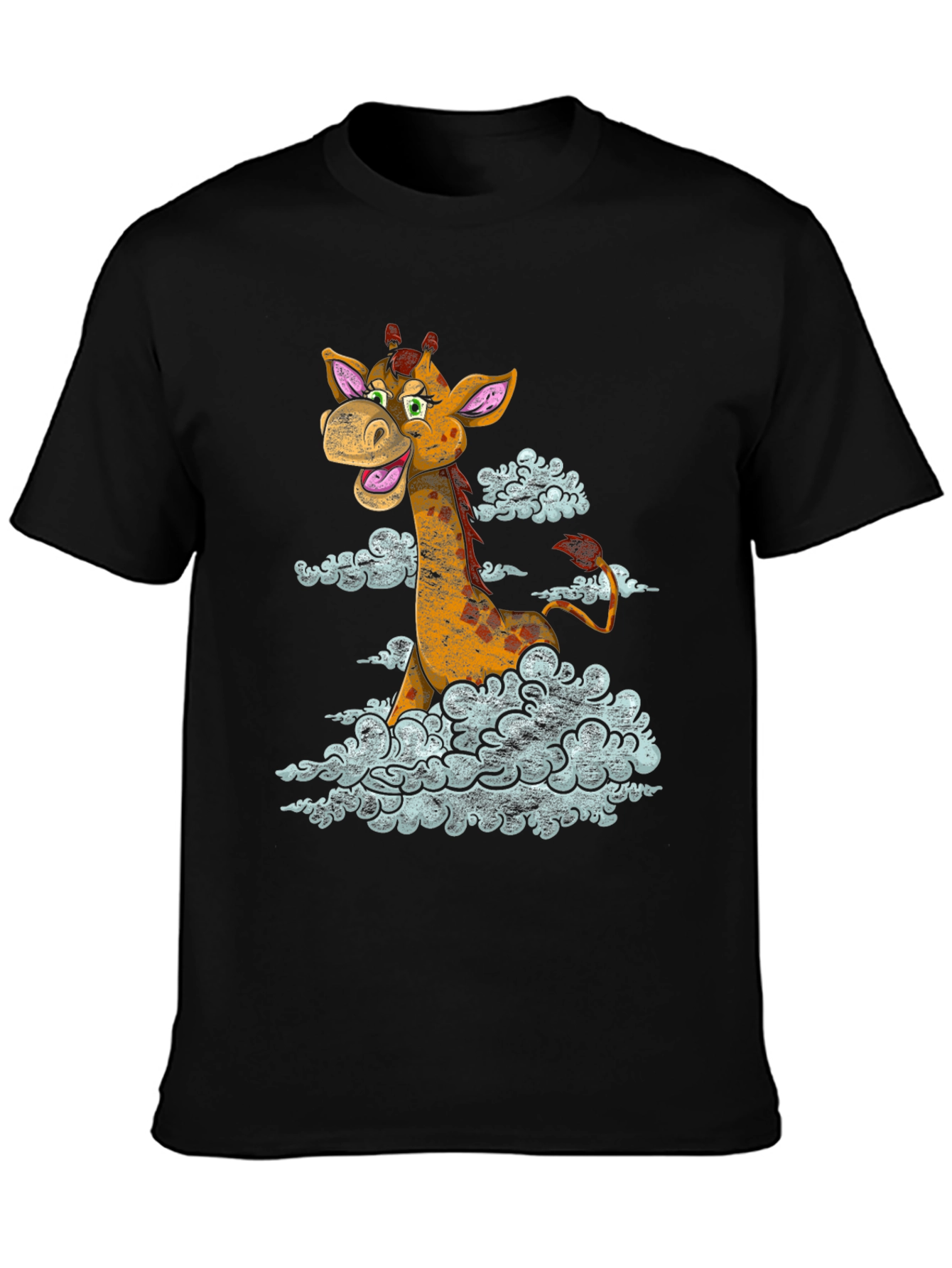 Giraffe in Clouds Graphic T-Shirt