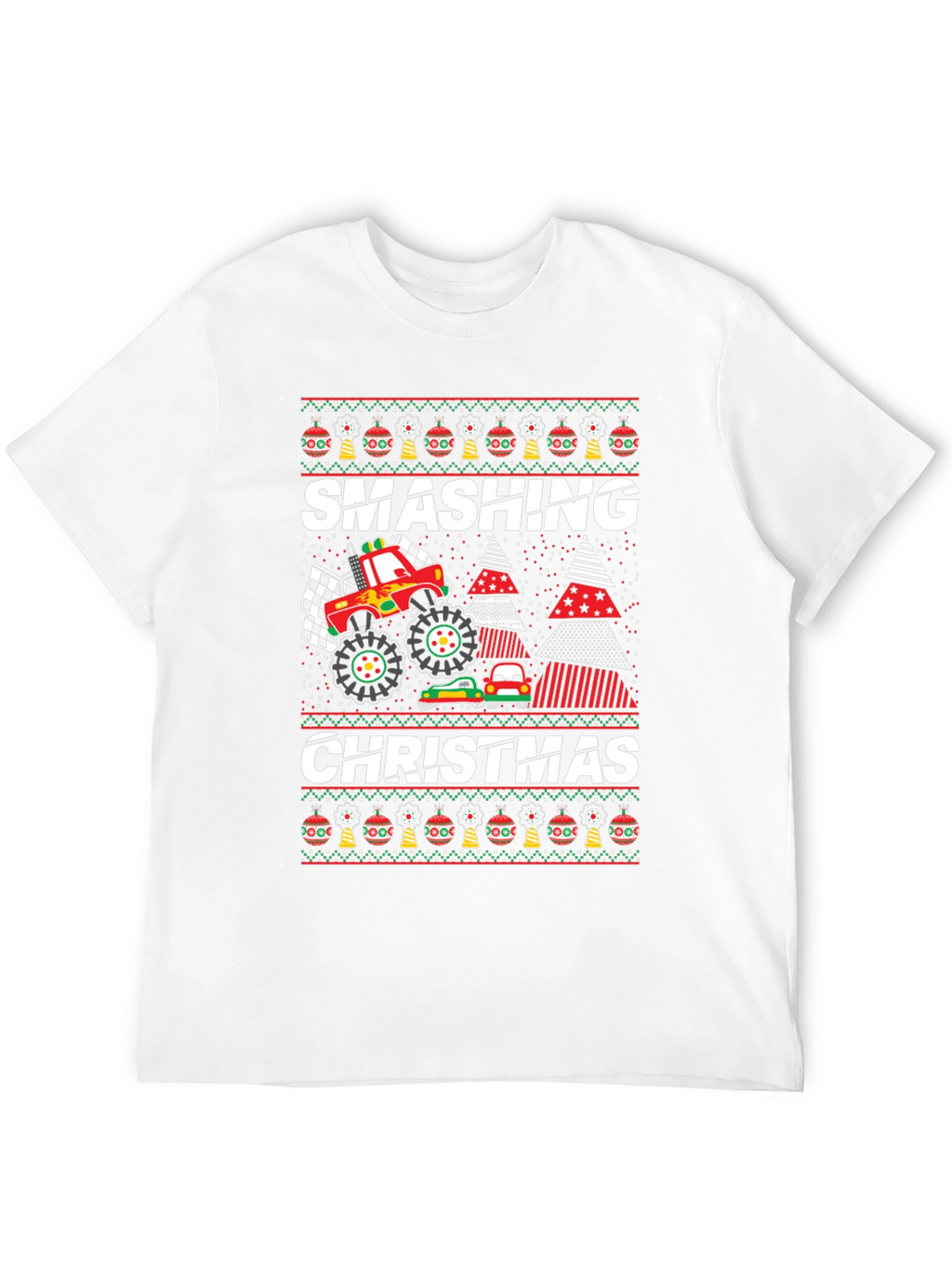Smashing Christmas Monster Truck Graphic Tee