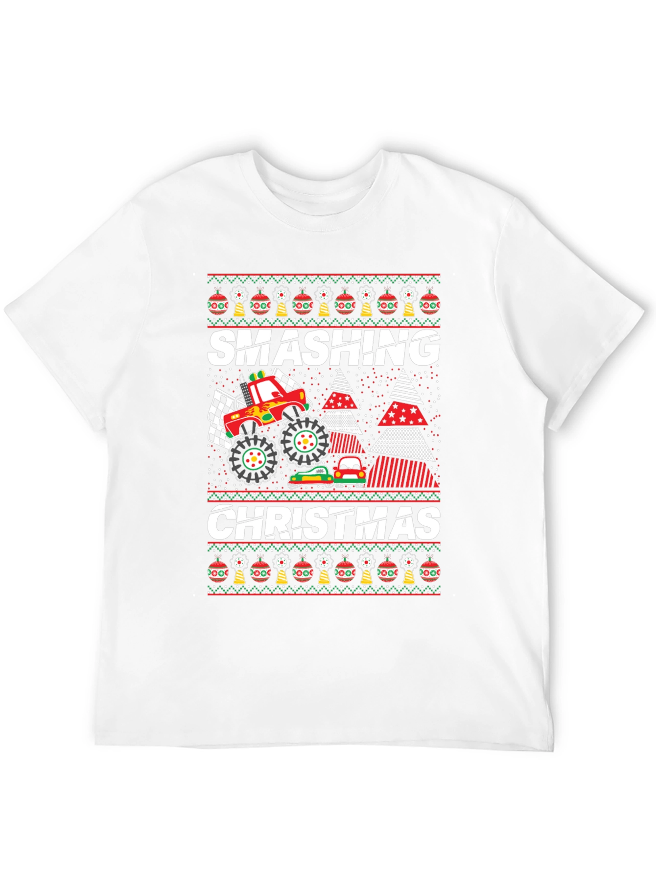 Smashing Christmas Monster Truck Graphic Tee