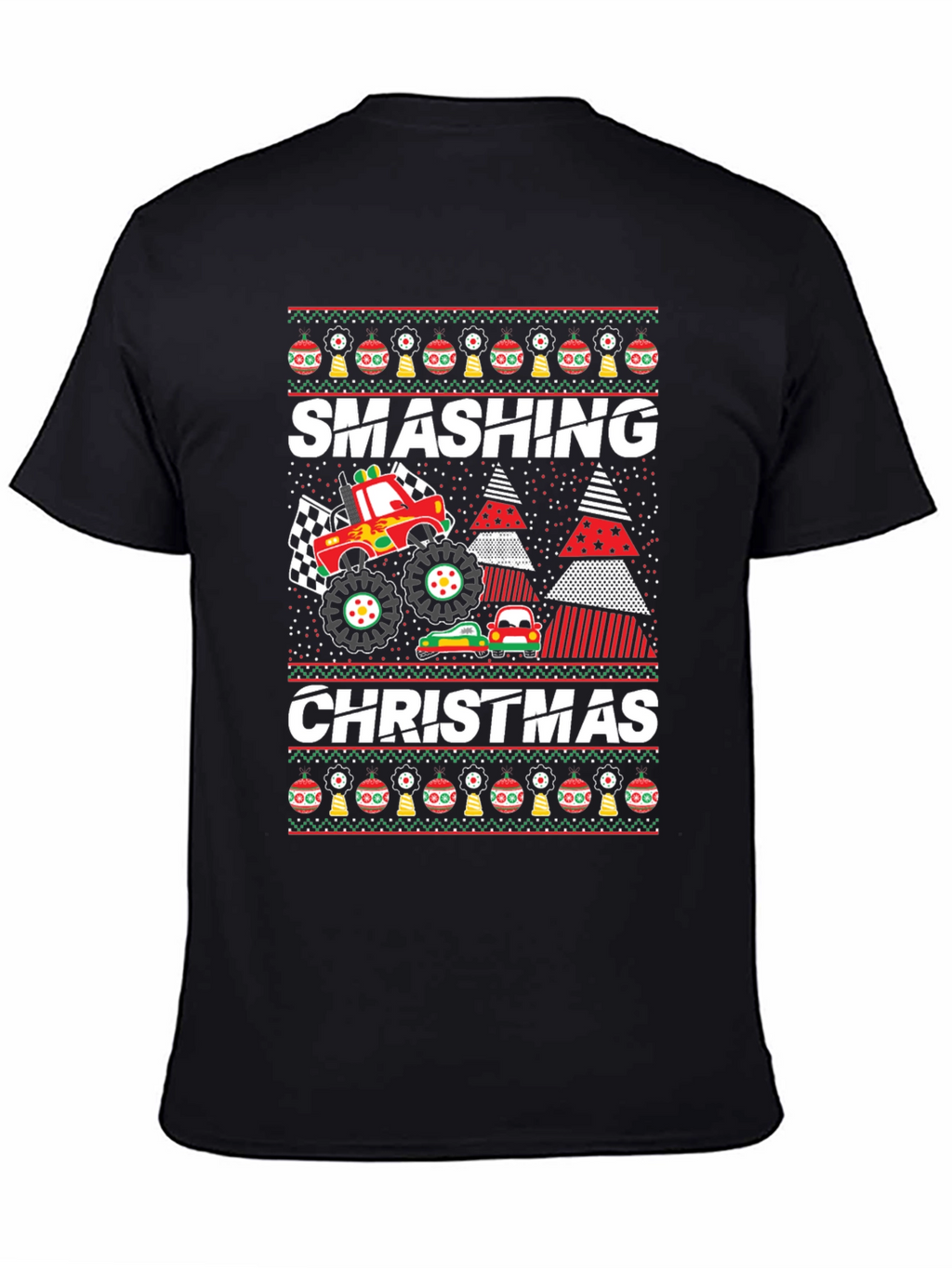 Smashing Christmas Monster Truck Graphic Tee