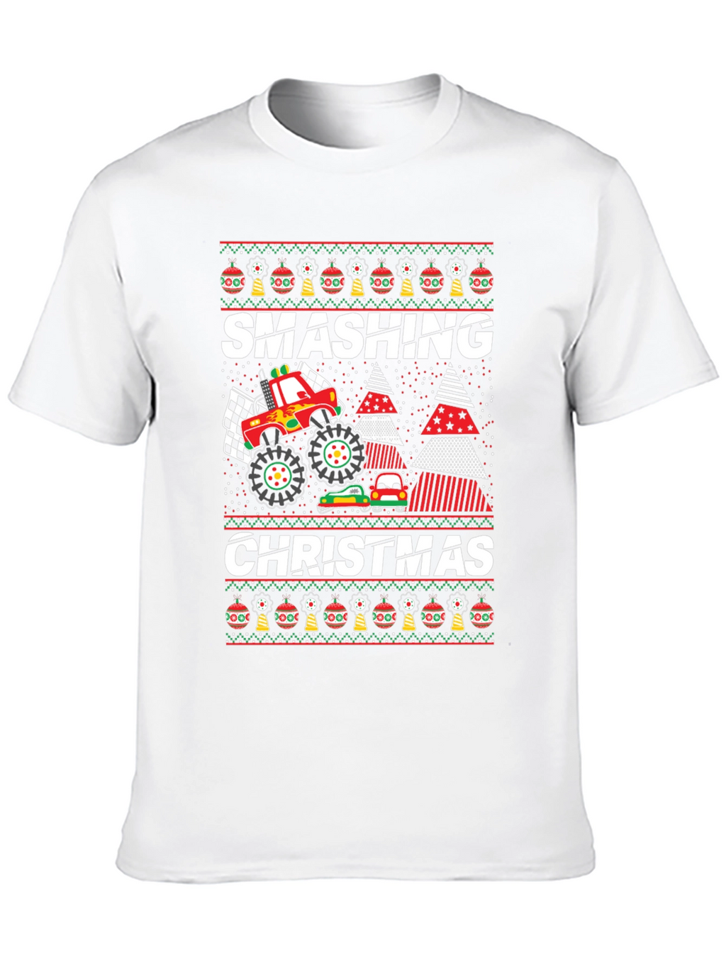 Smashing Christmas Monster Truck Graphic Tee