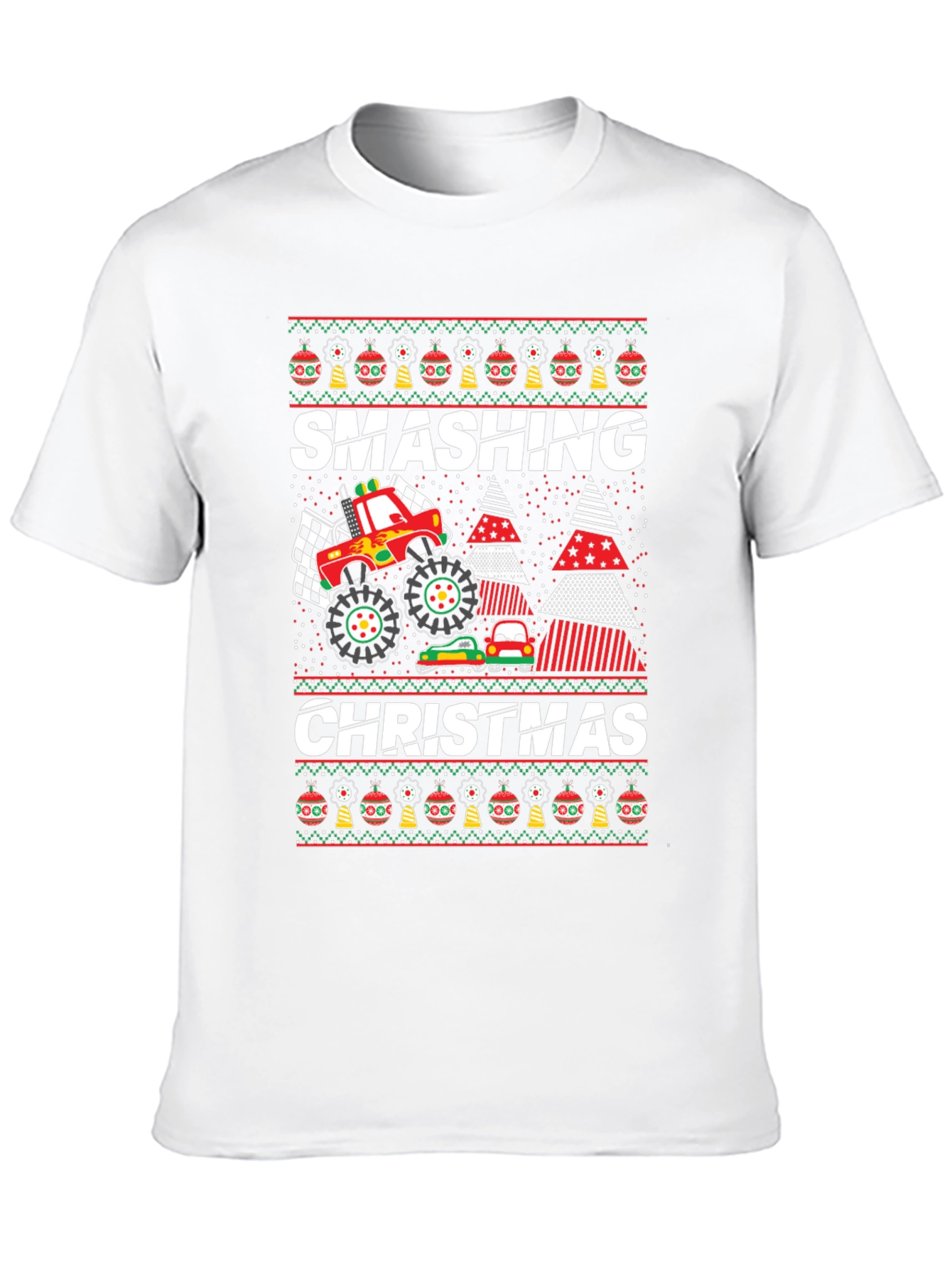 Smashing Christmas Monster Truck Graphic Tee