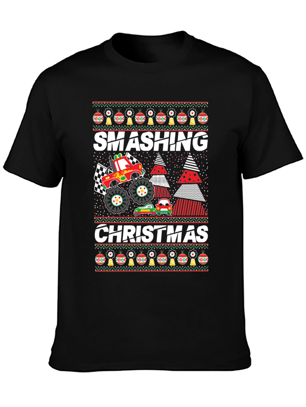Smashing Christmas Monster Truck Graphic Tee