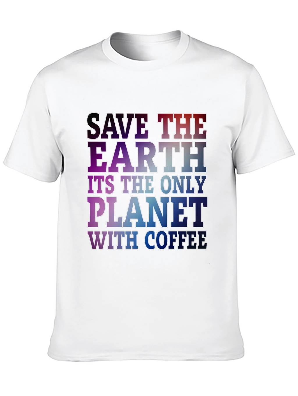 Save The Earth Coffee Planet Black T-Shirt