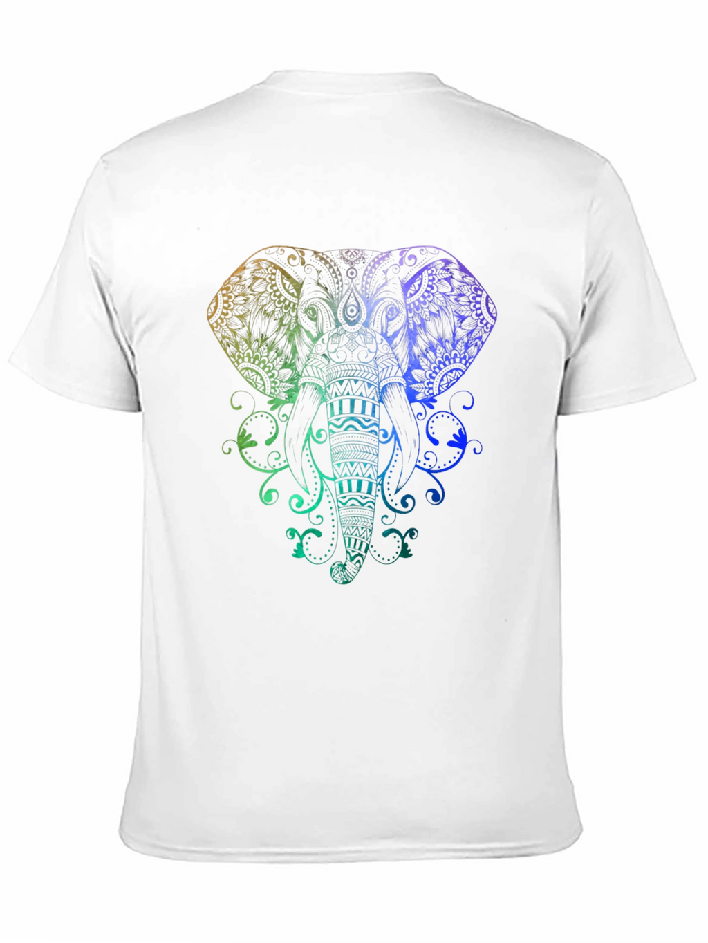 Elephant Mandala Graphic Tee - Black Cotton Shirt