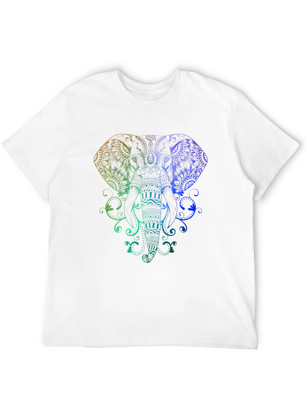 Elephant Mandala Graphic Tee - Black Cotton Shirt