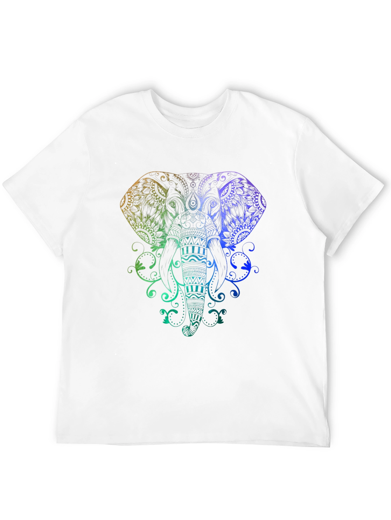 Elephant Mandala Graphic Tee - Black Cotton Shirt