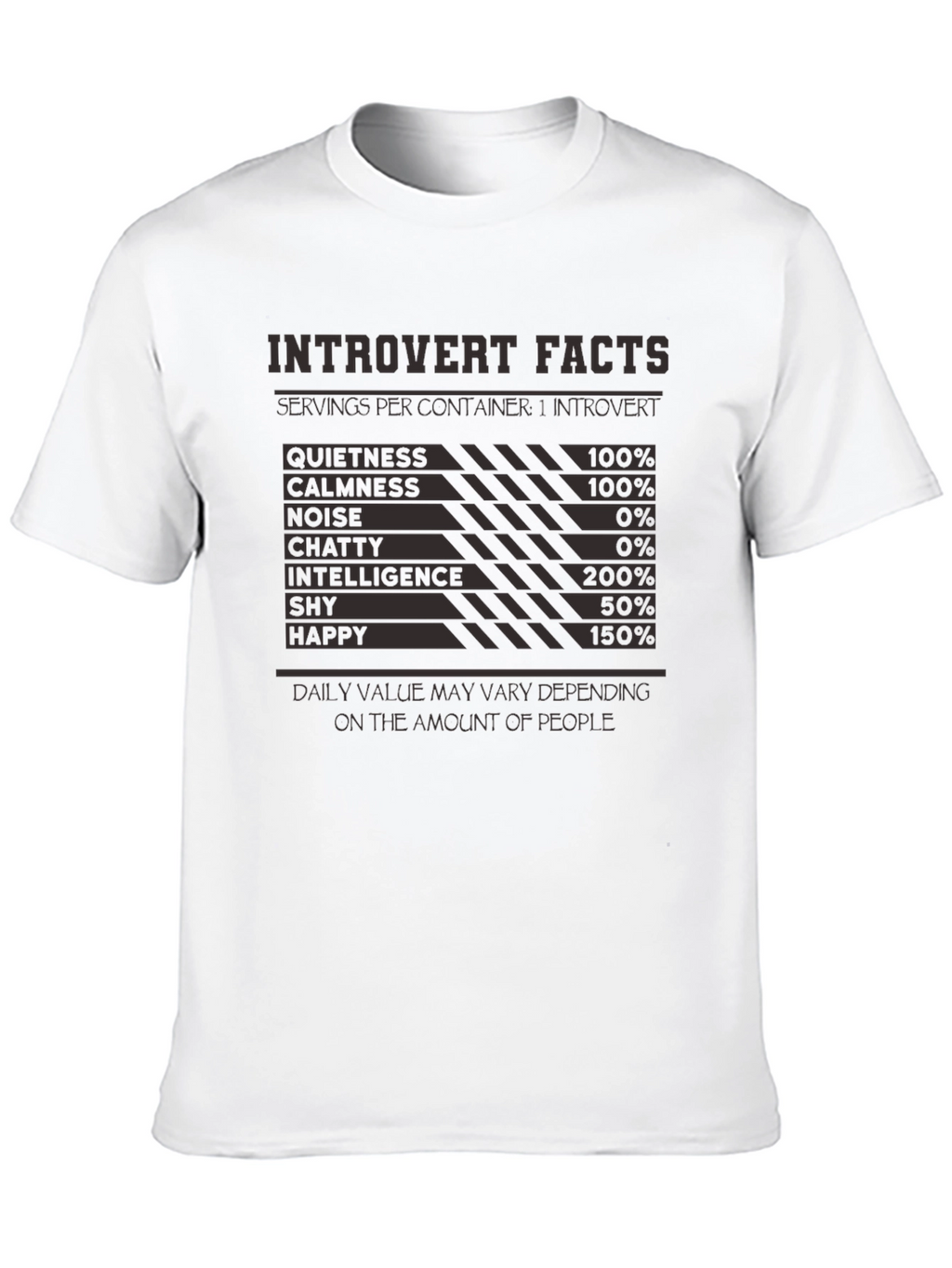Introvert Facts T-Shirt: Funny Introvert Nutritional Label Tee