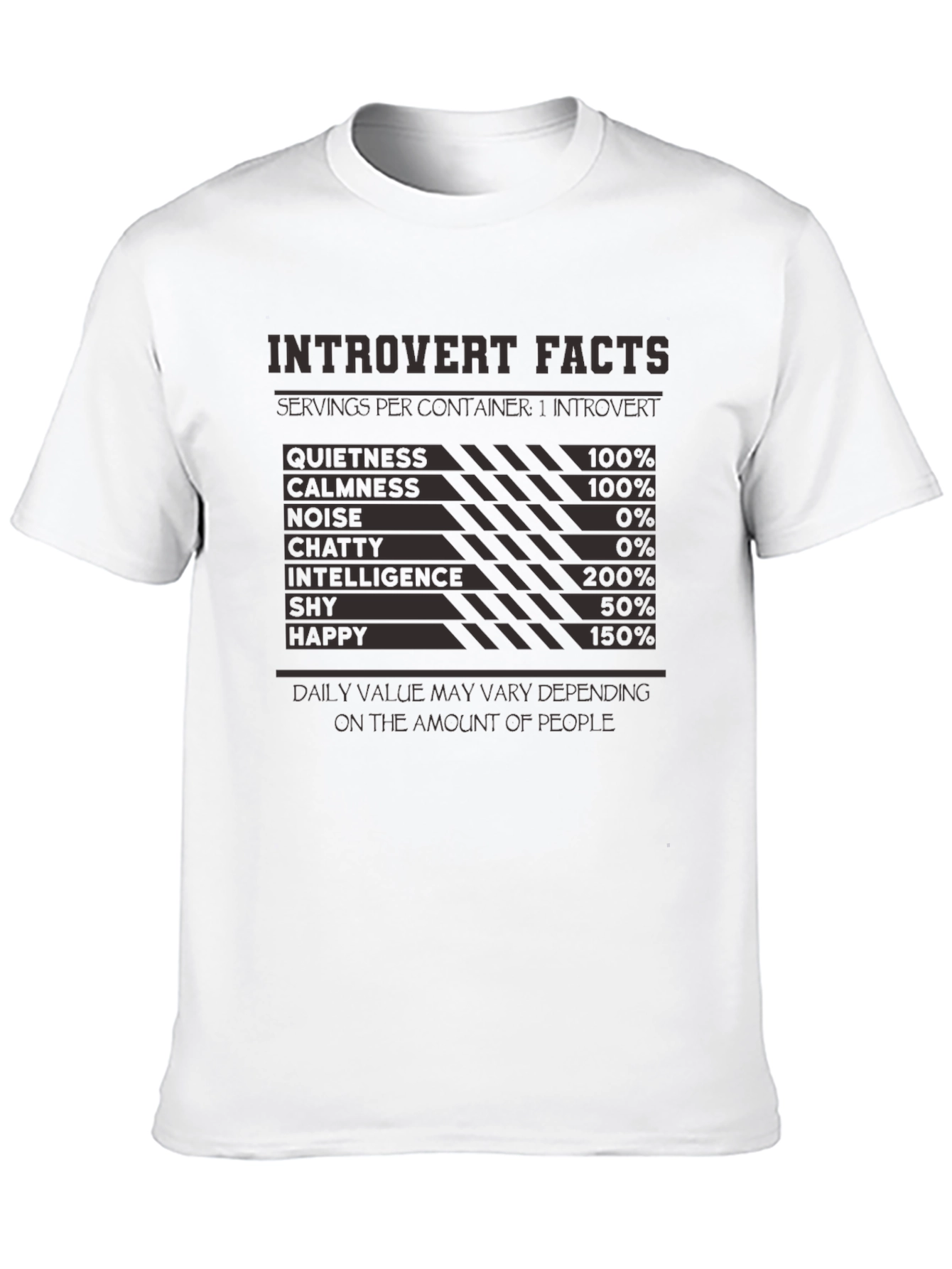 Introvert Facts T-Shirt: Funny Introvert Nutritional Label Tee