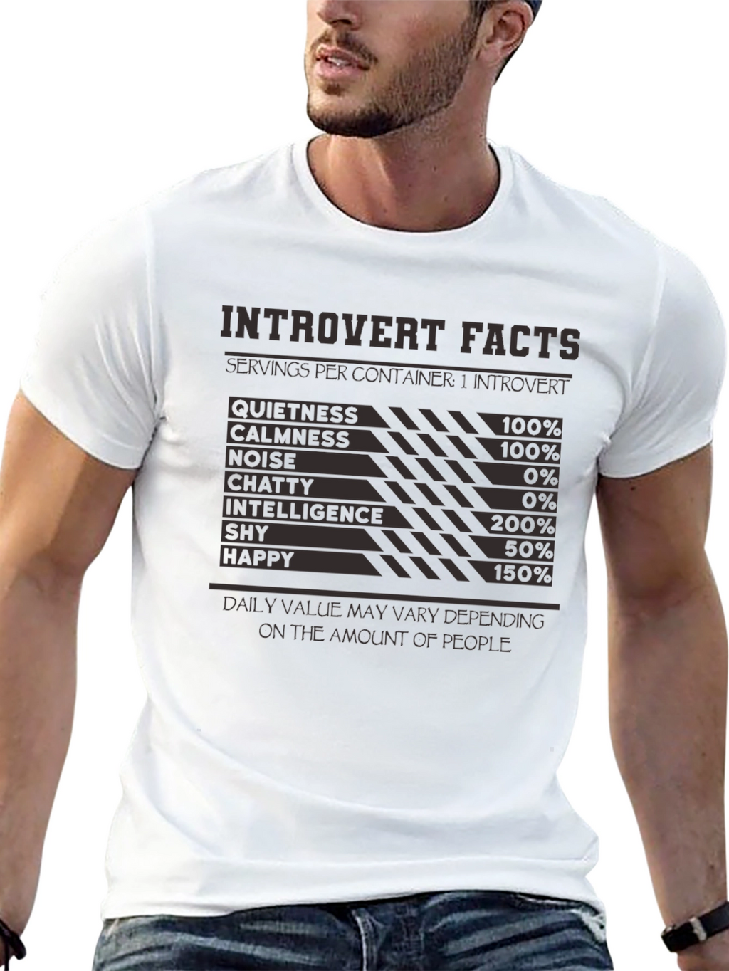 Introvert Facts T-Shirt: Funny Introvert Nutritional Label Tee