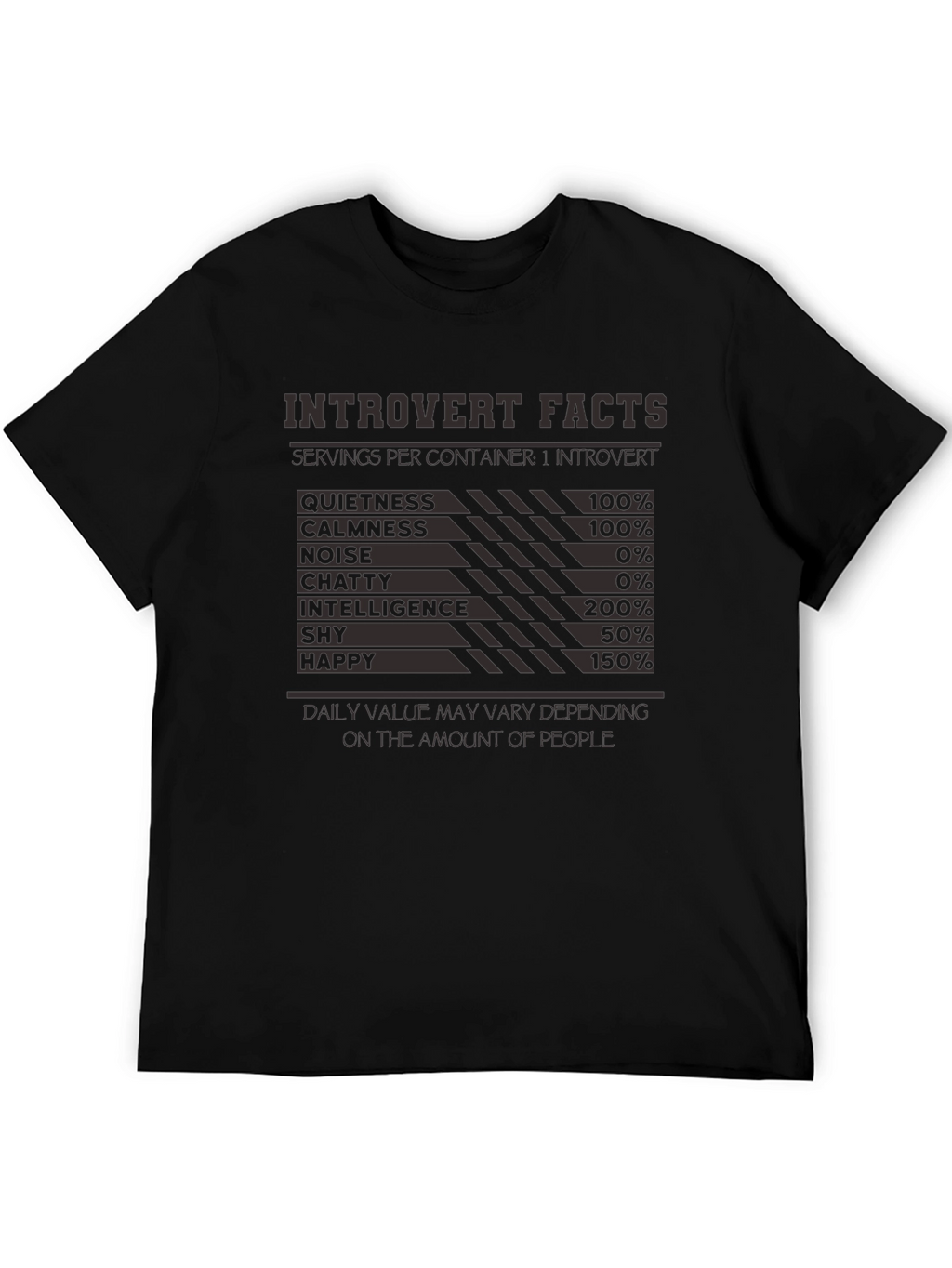 Introvert Facts T-Shirt: Funny Introvert Nutritional Label Tee