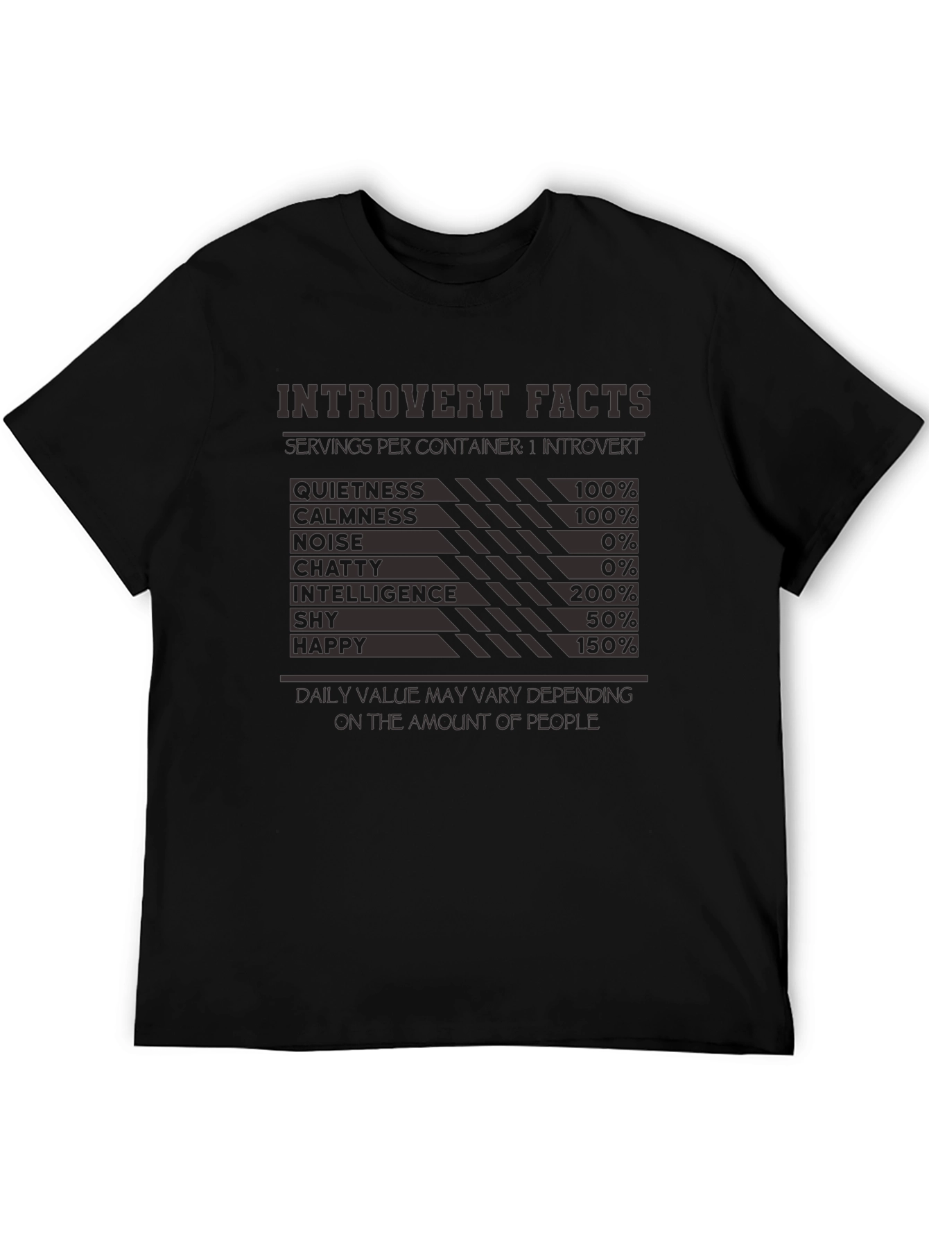 Introvert Facts T-Shirt: Funny Introvert Nutritional Label Tee