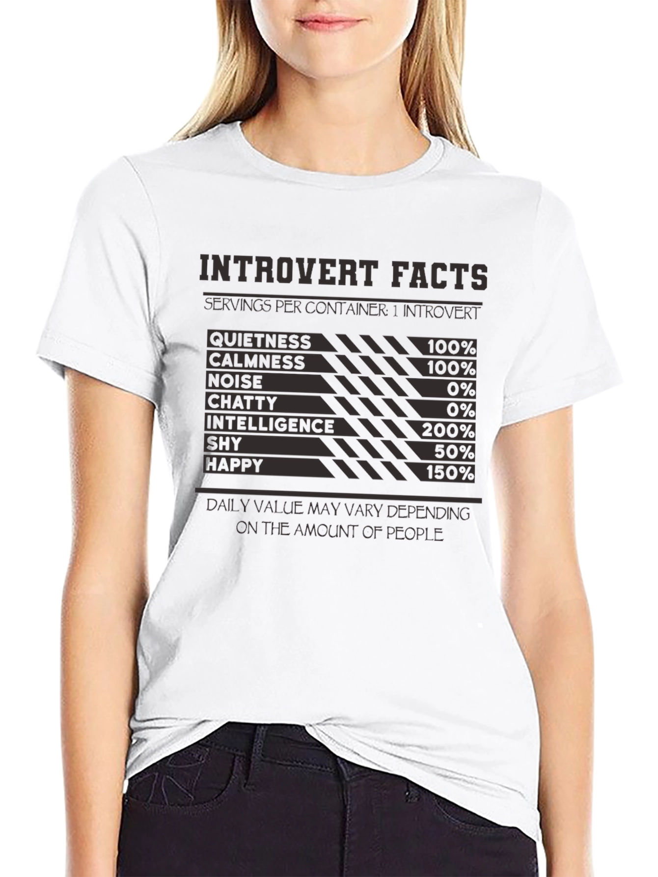 Introvert Facts T-Shirt: Funny Introvert Nutritional Label Tee