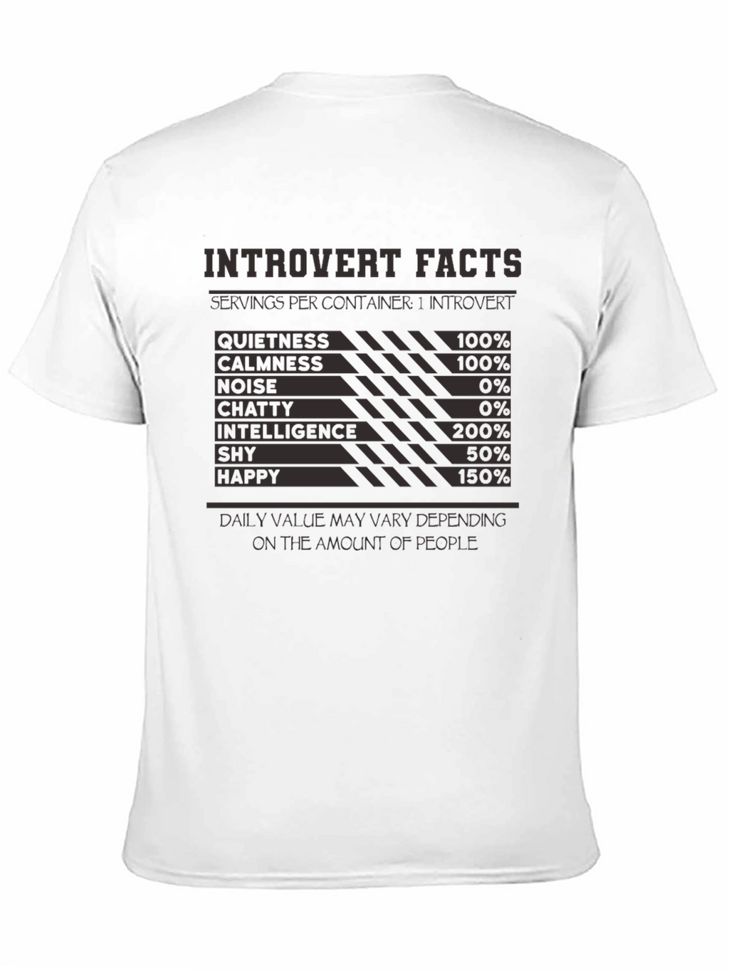 Introvert Facts T-Shirt: Funny Introvert Nutritional Label Tee