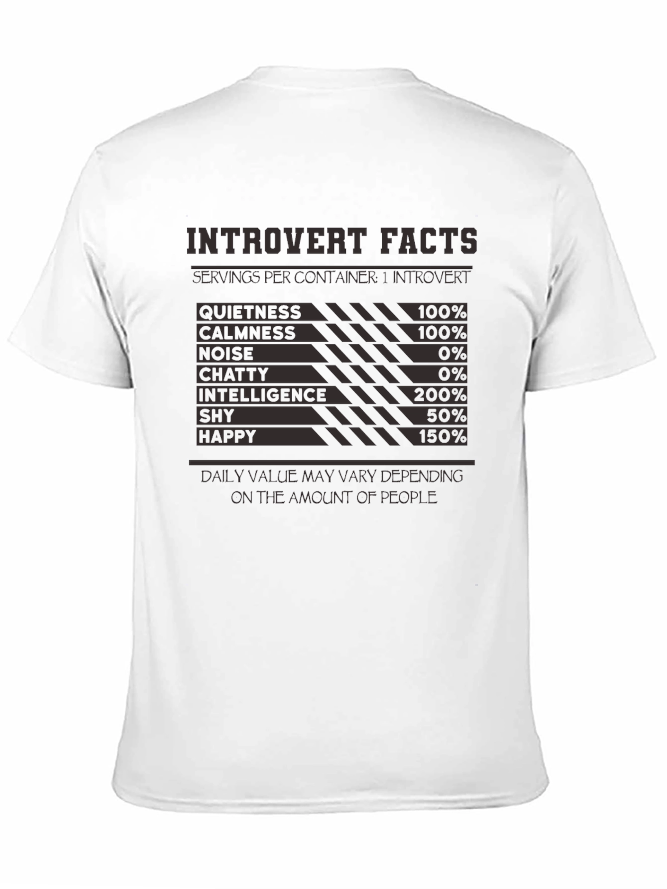 Introvert Facts T-Shirt: Funny Introvert Nutritional Label Tee