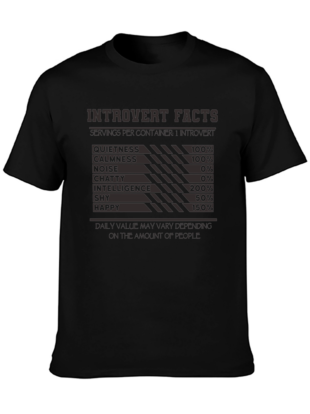 Introvert Facts T-Shirt: Funny Introvert Nutritional Label Tee