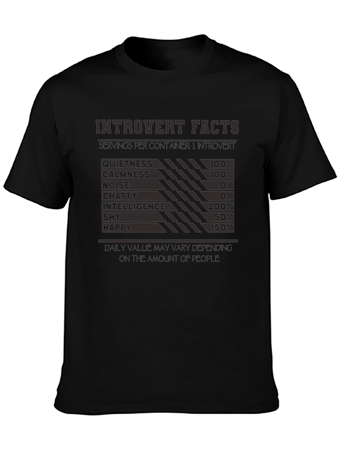 Introvert Facts T-Shirt: Funny Introvert Nutritional Label Tee