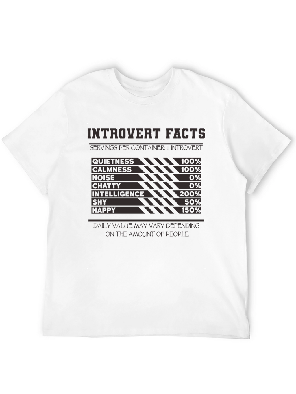 Introvert Facts T-Shirt: Funny Introvert Nutritional Label Tee